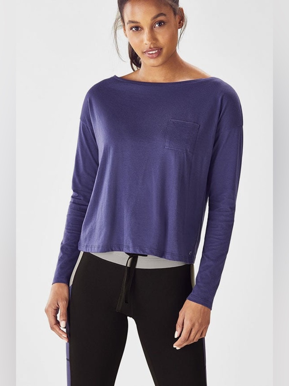Fabletics Sydney Long Sleeve Tee in Aegean blue. Size M.